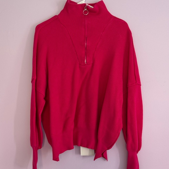 Amazon Women's Cowl Neck Sweater in Vibrant Pink - Picture 1 of 3